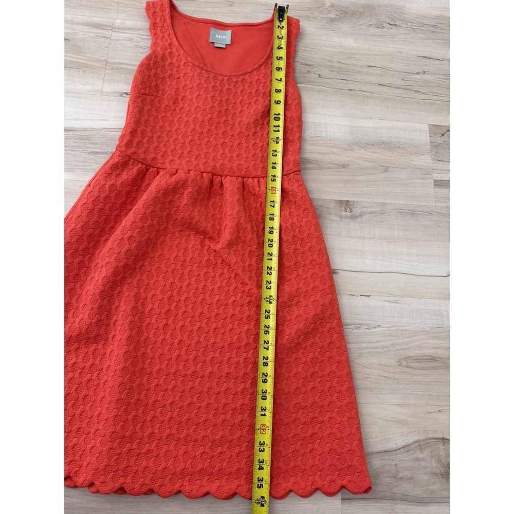 Anthropologie Maeve Coral Caye Scallop Textured Lace Detail Dress Pockets XS - Picture 9 of 10